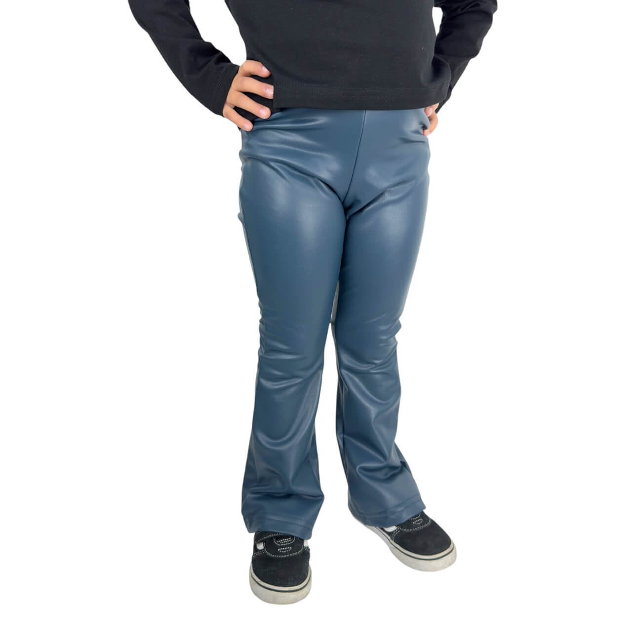 Tenue fille avec leggings en éco-cuir