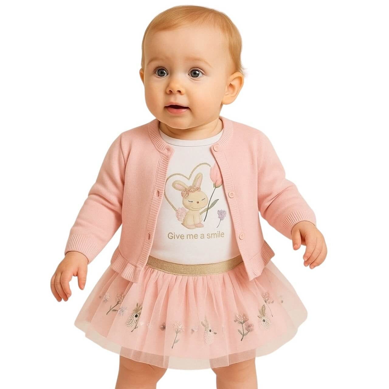 Ensemble 3 pièces en coton pour bébé fille
