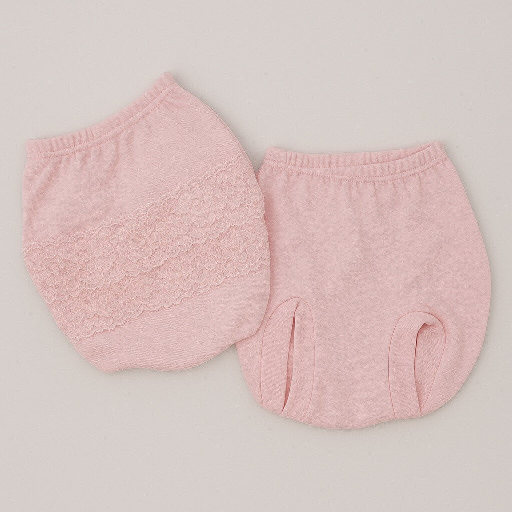 3 culottes en coton et dentelle