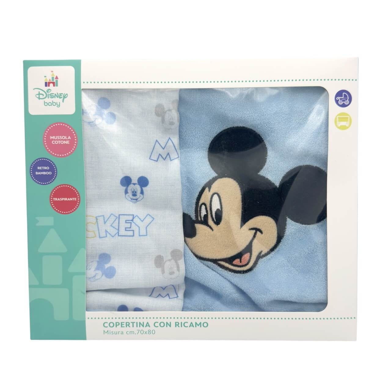 Couverture bébé Disney avec broderie Mickey Mouse