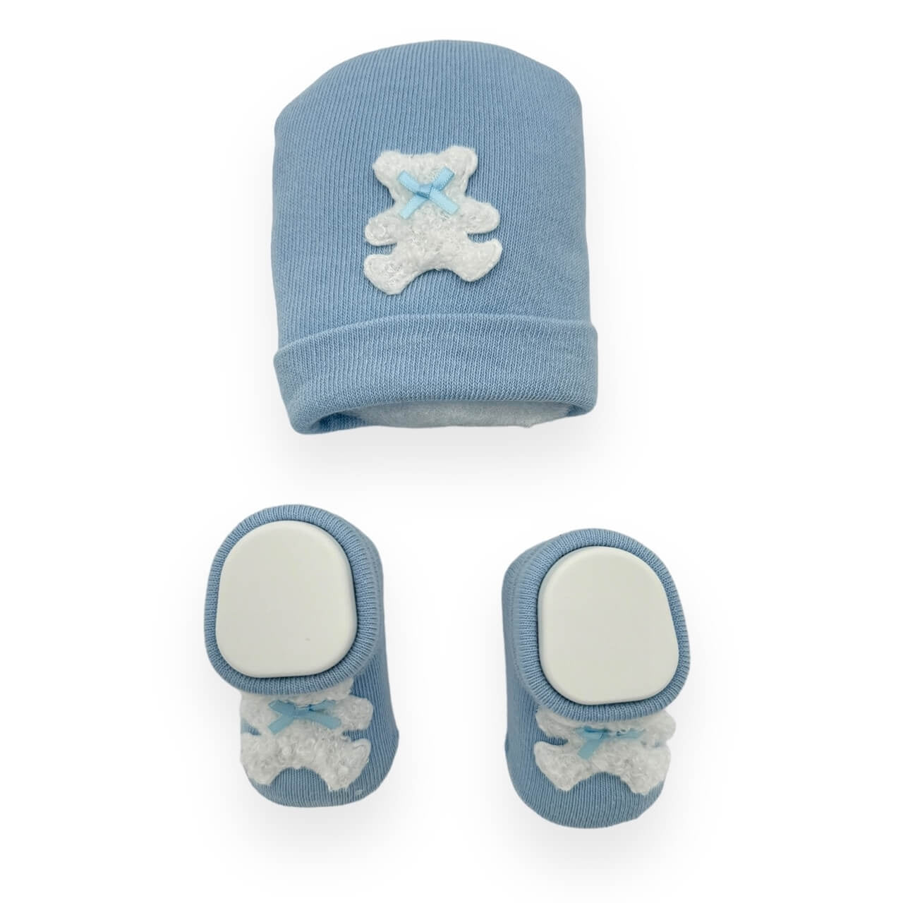 Ensemble bonnet+chaussures en coton chaud 0/6 mois