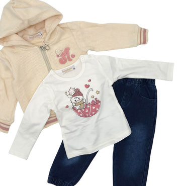 Ensemble 3 pièces pour bébé fille