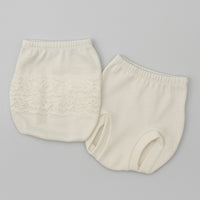 3 culottes en coton et dentelle