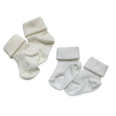 2 warme Baumwollsocken 0/3 Monate